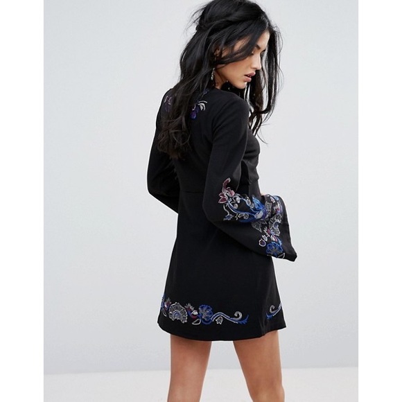 Free People Folk Dress Black - Picture 2 of 8